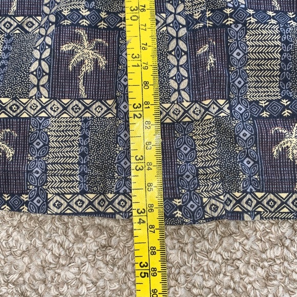Vintage Cooke Street Hawaiian Palm Tree Checked Men's Cotton Aloha Shirt 2XL - Picture 10 of 11